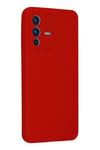 Mey İthalat®  Vivo V23 5G Kılıf Nano içi Kadife Silikon - Kırmızı