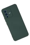 Mey İthalat®  Vivo V23 5G Kılıf Nano içi Kadife Silikon - Koyu Yeşil