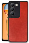 Mey İthalat®  Vivo V30 Lite 4G Kılıf Aras Deri Kapak - Kırmızı