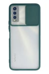 Mey İthalat®  Vivo Y11S Kılıf Palm Buzlu Kamera Sürgülü Silikon - Yeşil