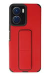 Mey İthalat®  Vivo Y16 Kılıf Mega Standlı Silikon - Kırmızı