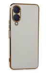 Mey İthalat®  Vivo Y17S Kılıf Volet Silikon - Beyaz