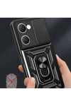 Mey İthalat®  Vivo Y18 Kılıf Pars Lens Yüzüklü Silikon - Siyah