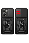 Mey İthalat®  Vivo Y18 Kılıf Pars Lens Yüzüklü Silikon - Siyah