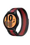 Mey İthalat®  Watch 20mm Metal Mıknatıslı Kordon - Siyah-Kırmızı