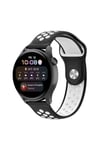 Mey İthalat®  Watch 20mm Spor Delikli Kordon - Siyah-Beyaz