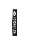 Mey İthalat®  Watch 20mm Spor Delikli Kordon - Siyah-Beyaz