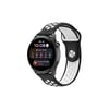 Mey İthalat®  Watch 20mm Spor Delikli Kordon - Siyah-Beyaz