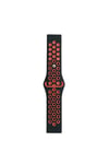 Mey İthalat®  Watch 20mm Spor Delikli Kordon - Siyah-Kırmızı