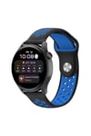 Mey İthalat®  Watch 22mm Spor Delikli Kordon - Siyah-Mavi