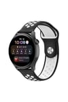 Mey İthalat®  Watch 22mm Spor Delikli Kordon - Siyah-Beyaz