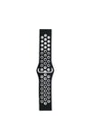 Mey İthalat®  Watch 22mm Spor Delikli Kordon - Siyah-Beyaz