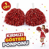 Mey İthalat® 1 Çift ( 2 Adet ) Kırmızı Renk 23 Nisan 19 Mayıs 29 Ekim Okul Gösteri Ponponları Ekstra Dolgun