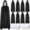 Mey İthalat® 120 cm Siyah Kapüşonlu Pelerin ve Boyanabilir Karton Maske 8’li Set