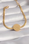 Mey İthalat® 316L Çelik Gold Renk İtalyan Zincir Model İşlemeli Madalyon Figür Kadın Bileklik
