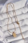 Mey İthalat® 316L Çelik Gold Renk Kare Charm Model Kolye