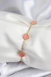 Mey İthalat® 316L Çelik Gold Renk Pembe Baby Boy Yonca Kadın Bileklik