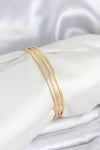 Mey İthalat® 316L Çelik Gold Renk Simli Model Ajda 65 mm Kadın Bileklik
