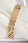 Mey İthalat® 316L Çelik Gold Renk Zincir Künye Model Erkek Bileklik