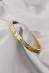 Mey İthalat® 316L Çelik Gold Renk Zirkon Taşlı Bileklik