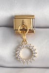 Mey İthalat® 316L Çelik Gold Renk Zirkon Taşlı Sallantı Güneş Model Nomination Charm