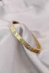 Mey İthalat® 316L Çelik Gold Renk Zirkon Taşlı Bileklik