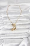 Mey İthalat® 316L Çelik Gold Zirkon Taşlı Deniz Tema Charmlı Kadın Kolye