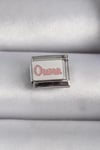Mey İthalat® 316L Çelik Gümüş Renk Beyaz Pembe Ouma İşlemeli Nomination Charm