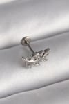 Mey İthalat® 316L Çelik Gümüş Renk Dal Model Zirkon Taş Detaylı Tragus Piercing
