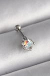 Mey İthalat® 316L Çelik Gümüş Renk Zirkon Taşlı Kalp Tragus Piercing