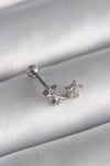 Mey İthalat® 316L Çelik Gümüş Renk Zirkon Taşlı Yıldız Tragus Piercing