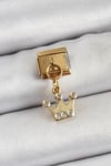 Mey İthalat® 316L Çelik Sallantılı Zirkon Taşlı Kraliçe Tacı Model Gold Renk Nomination Charm