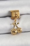 Mey İthalat® 316L Çelik Sallantılı Zirkon Taşlı Fiyonk Model Gold Renk Nomination C316L Çelik Sallantılı Kiraz Model Gold Renk Nomination Charm