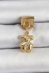 Mey İthalat® 316L Çelik Sallantılı Zirkon Taşlı Ayıcık Model Gold Renk Nomination Charm