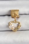 Mey İthalat® 316L Çelik Sallantılı Zirkon Taşlı Kalp Model Gold Renk Nomination Charm