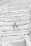Mey İthalat® 316L Çelik Zincir Gümüş Renk Kilit Anahtar Model Zirkon Taşlı Kadın Kolye