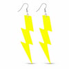 Mey İthalat® 80’ler 90'lar Retro Neon Sarı Şimşek Küpe 10 cm
