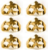 Mey İthalat® Altın Metalize Renk Düz Balo Parti Maskesi 6 Adet