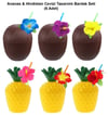 Mey İthalat® Ananas & Hindistan Cevizi Tasarımlı Pipetli Bardak Seti (6 Adet)
