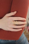 Mey İthalat® Ayarlanabilir Gold Renk Zirkon Taşlı Yılan Yüzük
