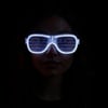 Mey İthalat® Beyaz Led Işıklı Parti Gözlüğü - Neon Glow Şerit Gözlük 3 Modlu