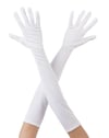 Mey İthalat® Beyaz Renk Dirseğe Kadar Uzun Kumaş Eldiven 40 cm