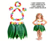 Mey İthalat® Çocuk Hawaii Kostüm Seti - Yaprak Etek & Hawaii Set - 5 Parça