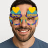 Mey İthalat® Cupcake Temalı Doğum Günü Renkli Karton Happy Birthday Gözlüğü 6 Adet