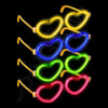 Mey İthalat® Glow Kalpli Fosforlu Gözlük 6’lı Renkli Set – Neon Parti