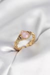 Mey İthalat® Gold Renk Pembe Damla Model Kadın Yüzük
