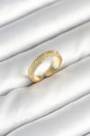 Mey İthalat® Gold Renk Şerit Zirkon Taşlı Kadın Yüzük