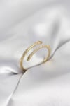 Mey İthalat® Gold Renk Yılan Kuyruk Model Zirkon Taşlı Kadın Yüzük