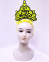 Mey İthalat® Happy Birthday Neon Sarı Renk Doğum Günü Tacı 24x15 cm