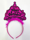 Mey İthalat® Happy Birthday Yazılı Neon Renk Taç 12 Adet